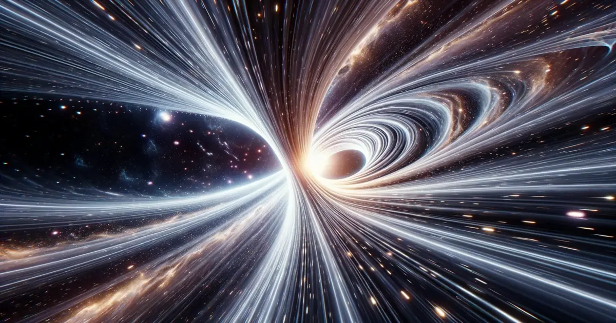 A majestic wormhole swirls with vibrant energy, representing the Arcturian Corridor. While distant stars and galaxies are visible, the primary focus is this unique pathway, highlighting its profound significance.
