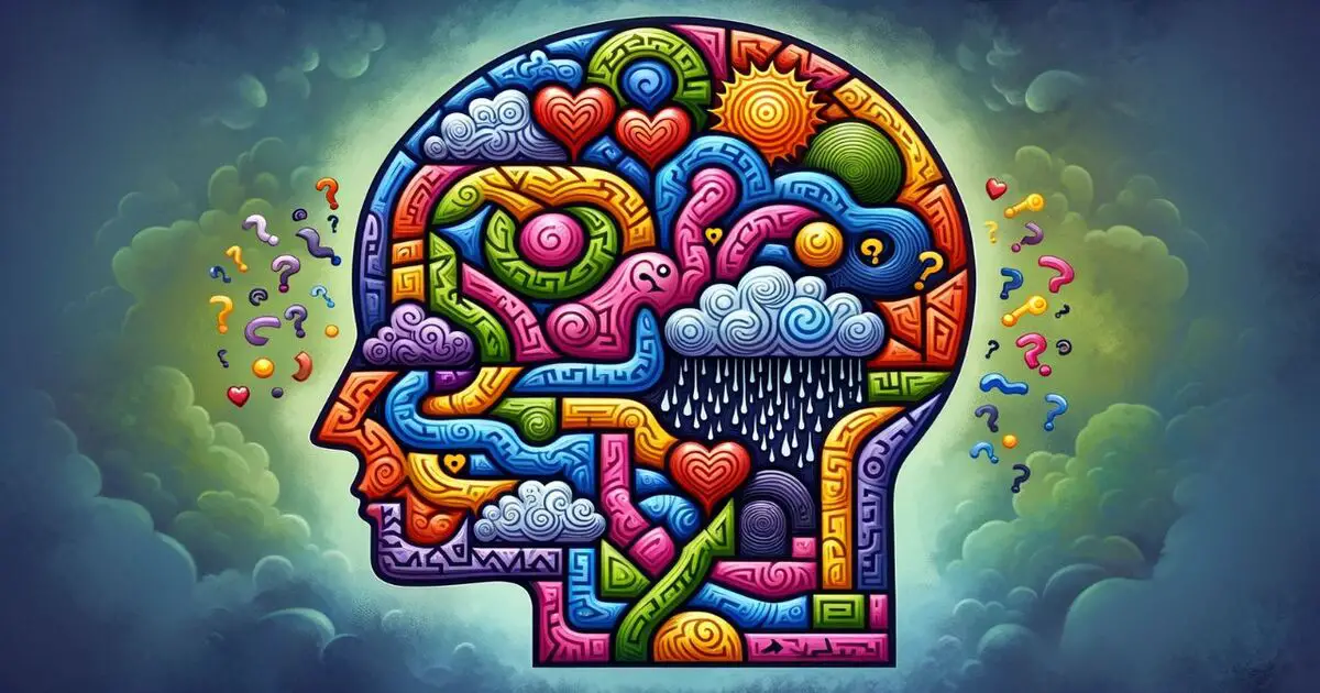 Mind's Maze: The fifth image creatively represents the complex inner workings of the mind dealing with psychological projection.