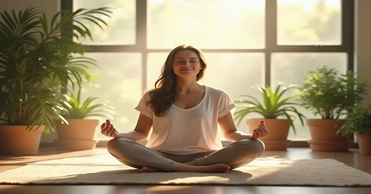 A woman living in alignment with her meditation practice