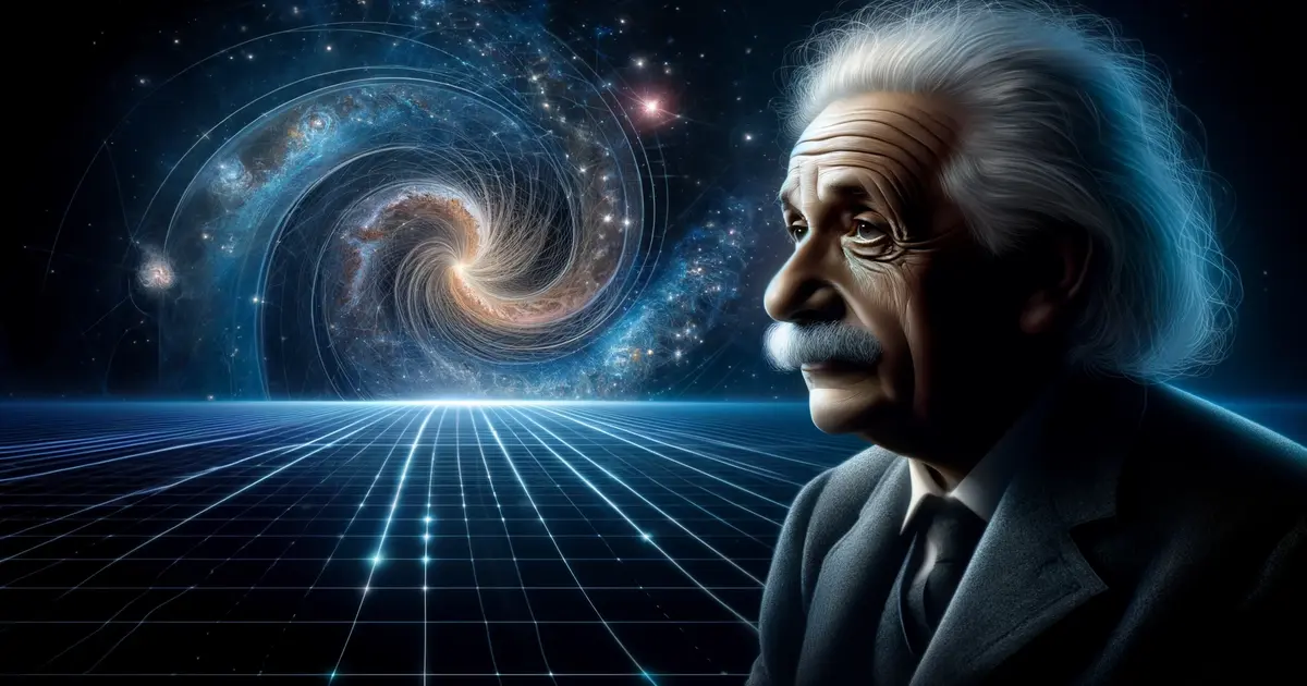 Image of the universe and Albert Einstein