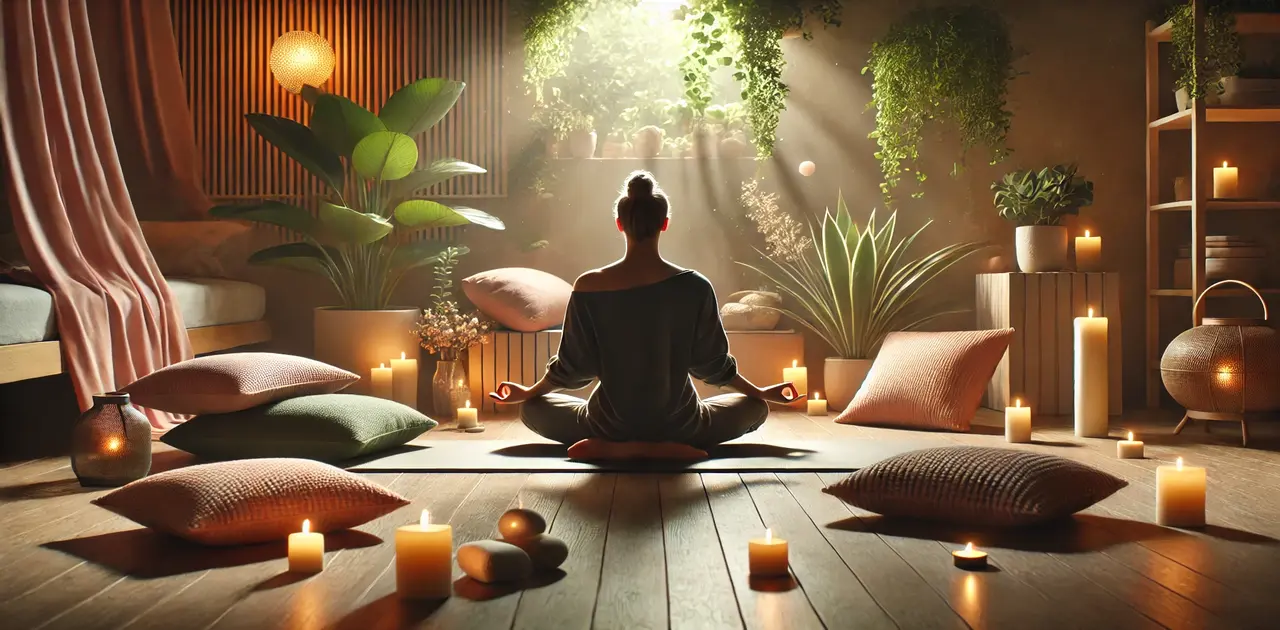 A person meditating in a serene setting, representing mindfulness and clarity in attracting abundance and prosperity.