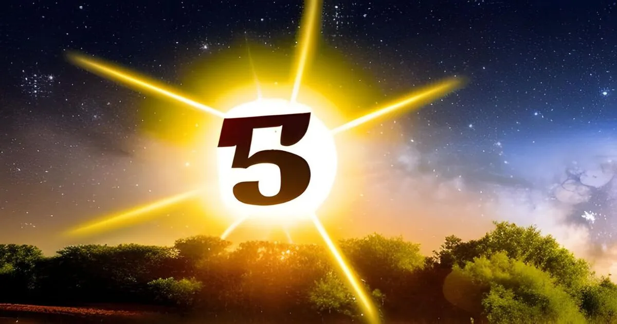 An image of the number 5555 glowing in a celestial sky filled with stars. This image could symbolize the divine and spiritual significance of Angel Number 5555.
