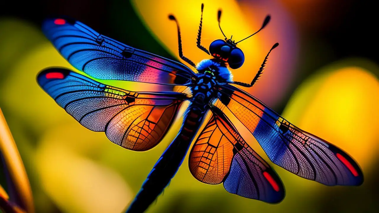 A beautiful blue dragonfly