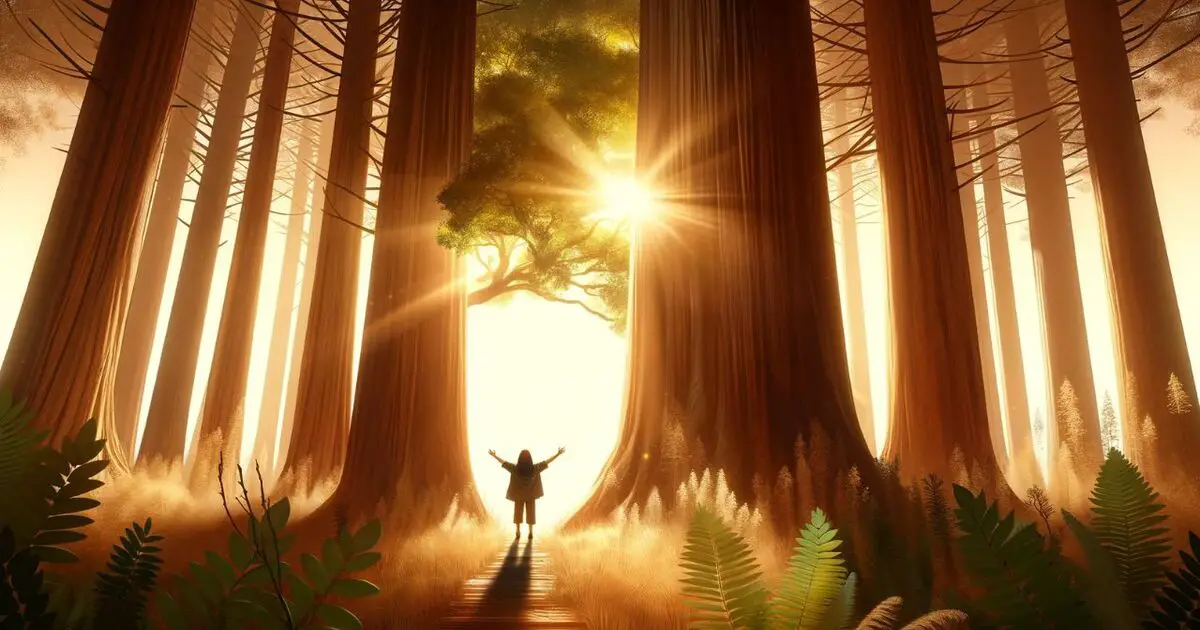 Healing Through Agency and Anger', showing a person in a forest reaching out towards the sunlight.