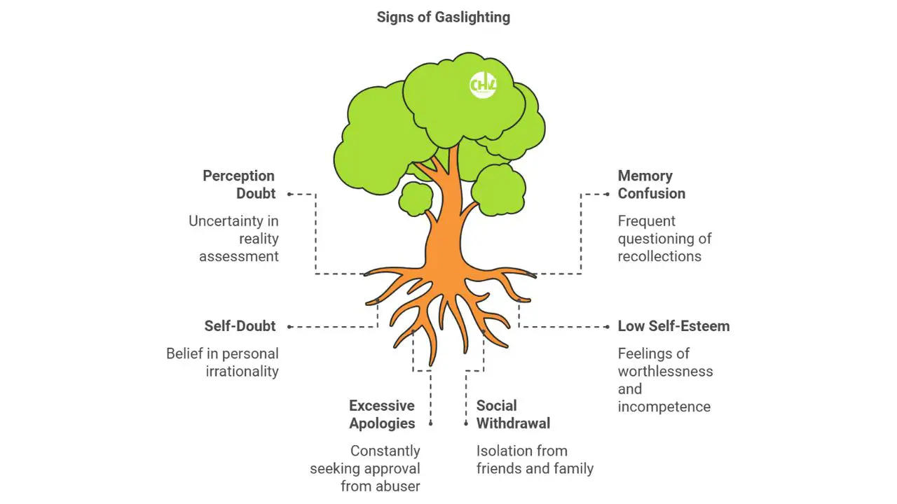 An illustration of signs that show gaslighting