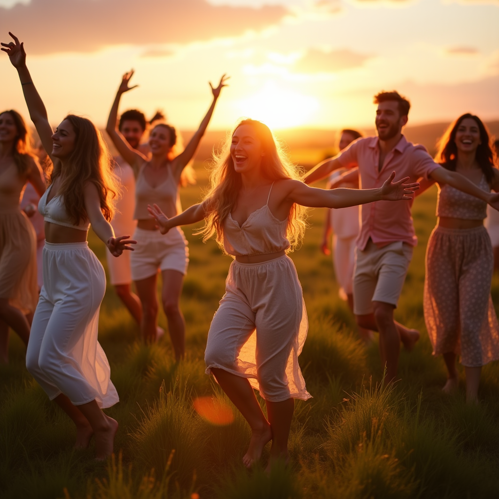 a group of people enjoying their higher vibrational frequency