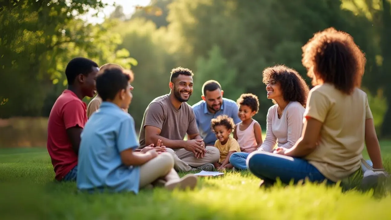 A community working together to empower their children in a park.