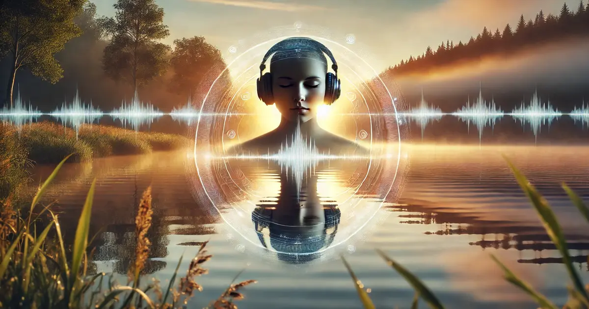 faint sound waves around the person to represent binaural beats, is ready. 