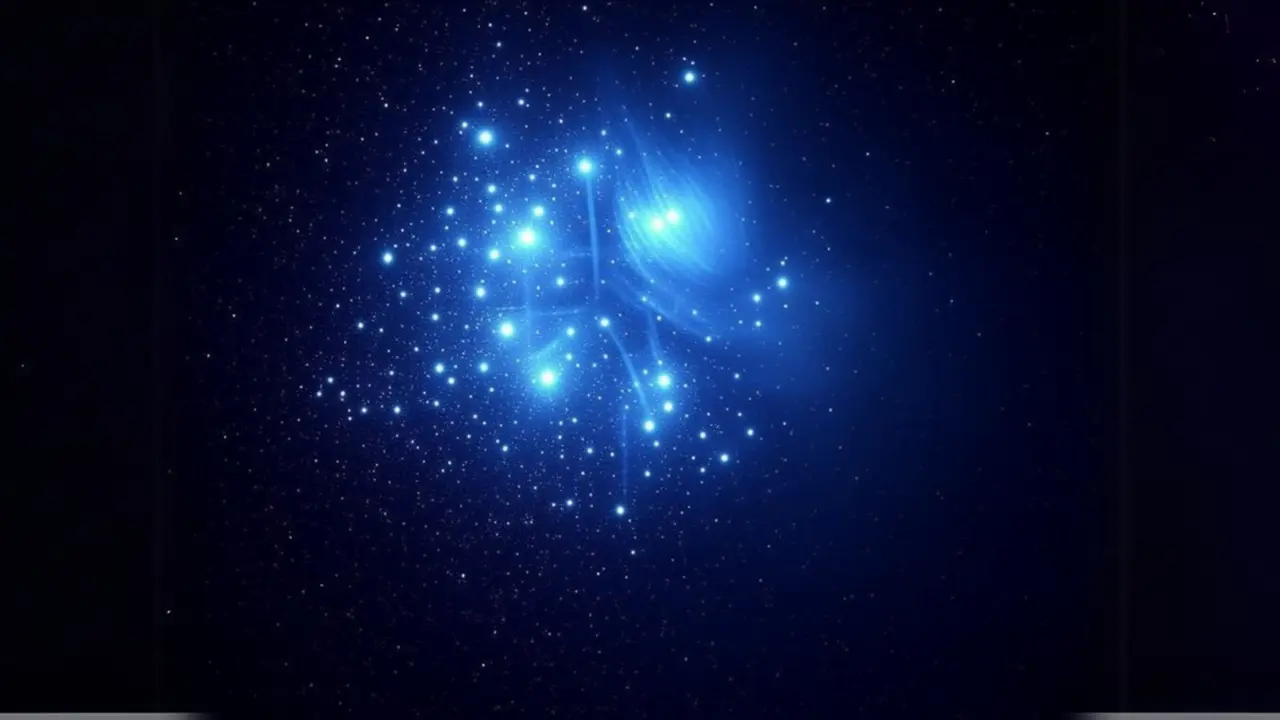 image of the Pleiadas star cluster in the galaxy 