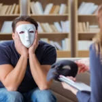 a person wearing a mask representing Narcissistic Triangulation in relationships