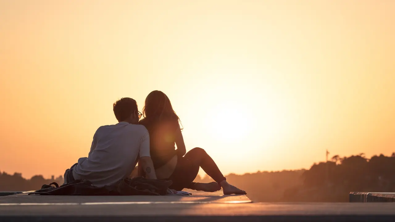 a couple on the beach after going on a date