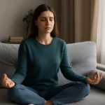 a woman using meditation for depression