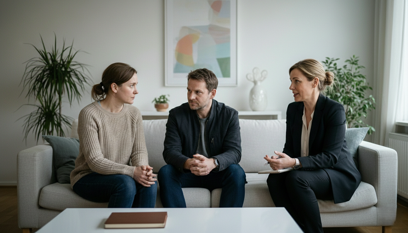 a couple working with a relationship coach