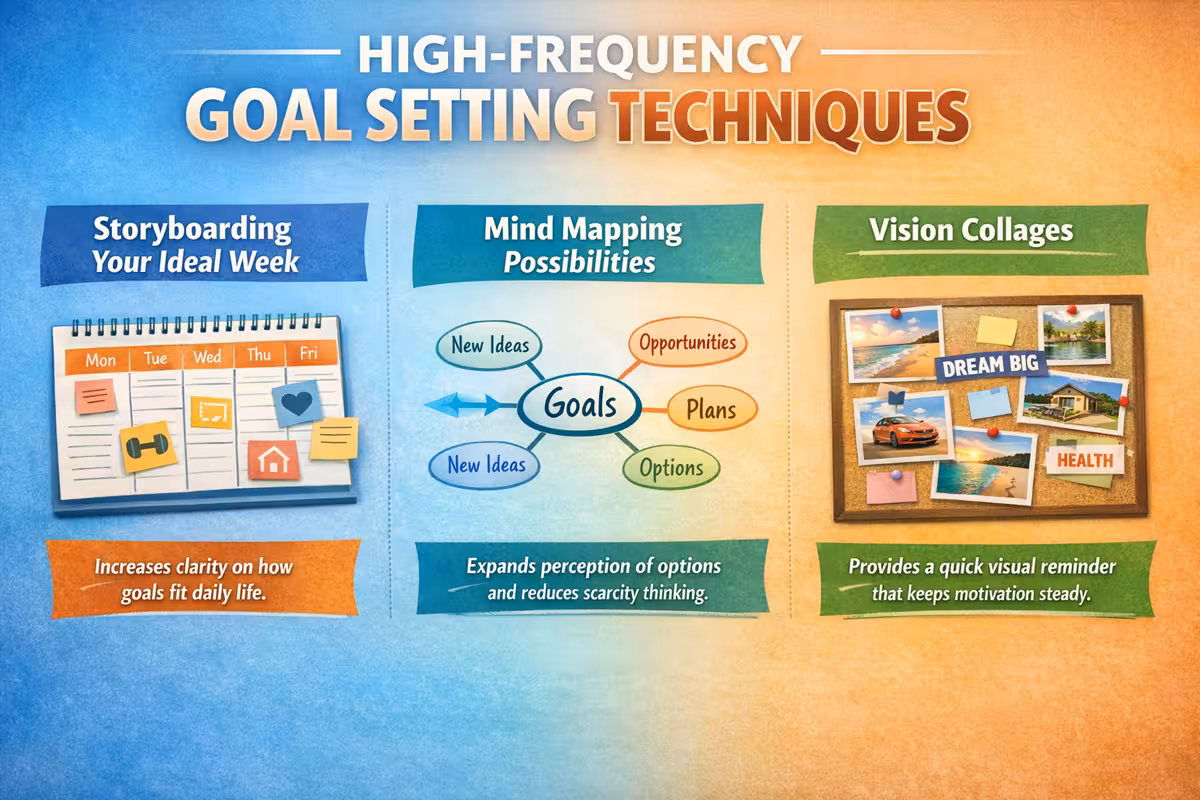 Infographic of goal setting techniques