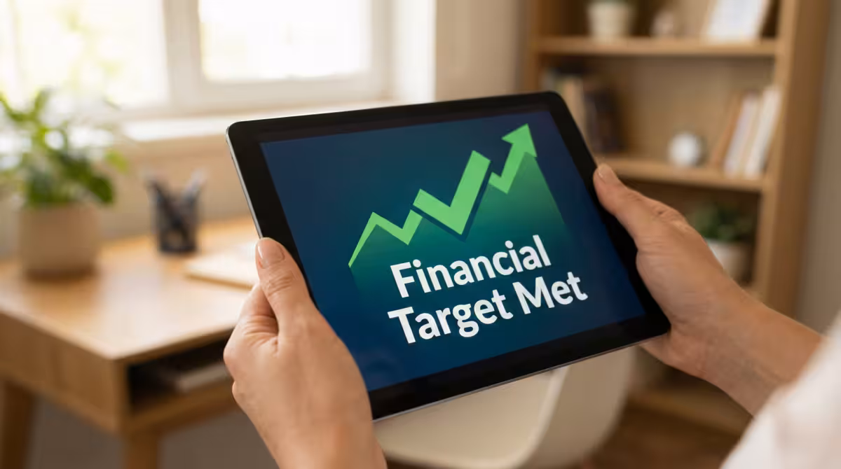 A person reviewing financial goals and targets as part of a money manifestation framework.