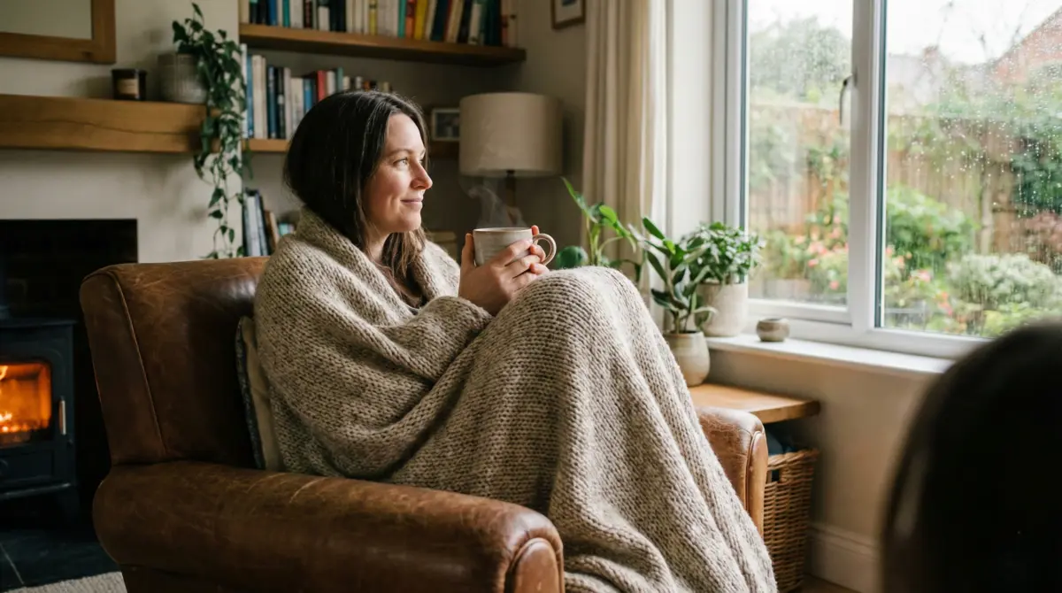 Person in peaceful solitude practicing self-connection and mindfulness during trauma recovery