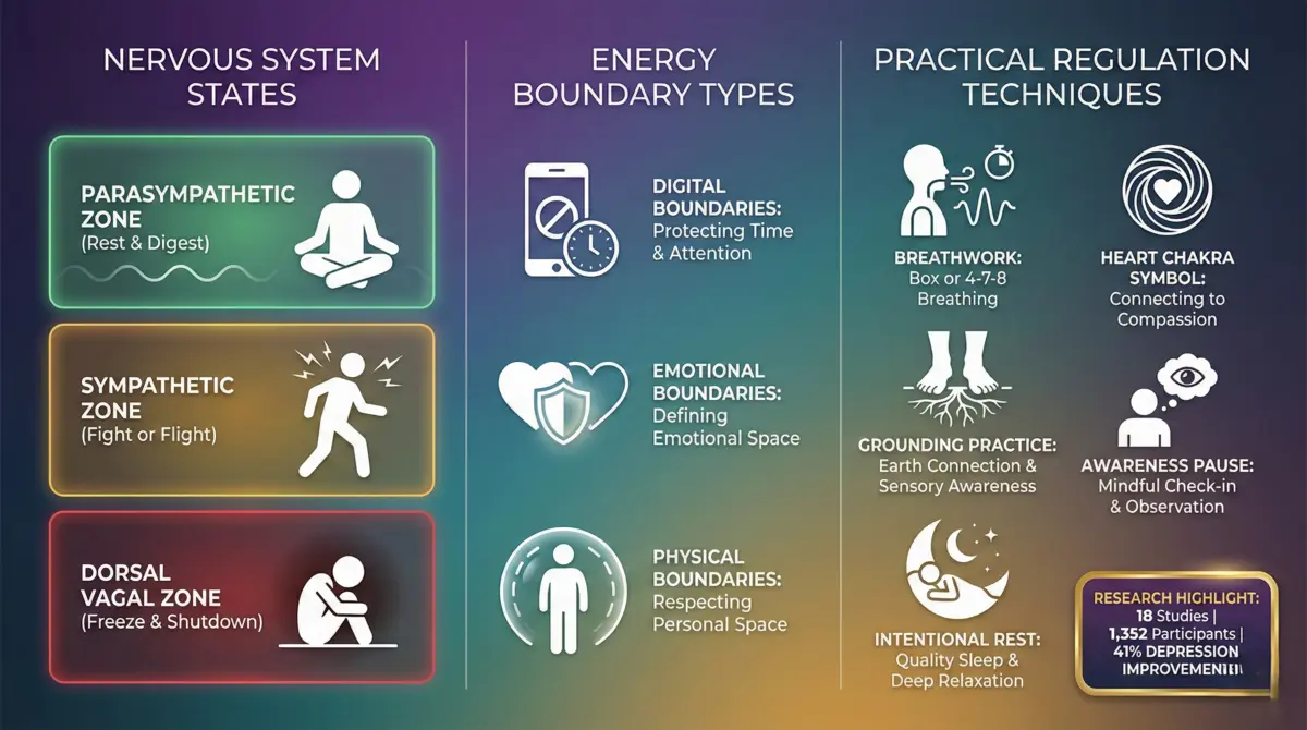 Nervous System Regulation and Energy Boundaries Infographic