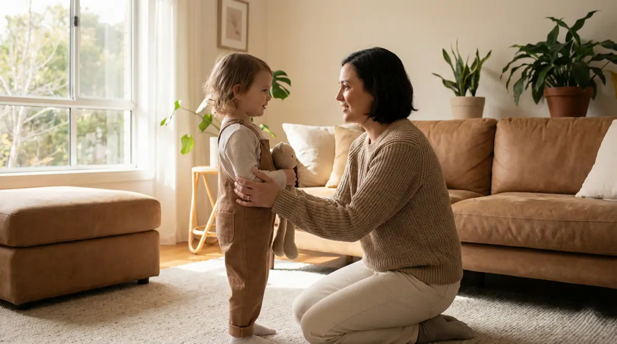 Trauma-informed parenting showing attunement and emotional safety to prevent childhood trauma