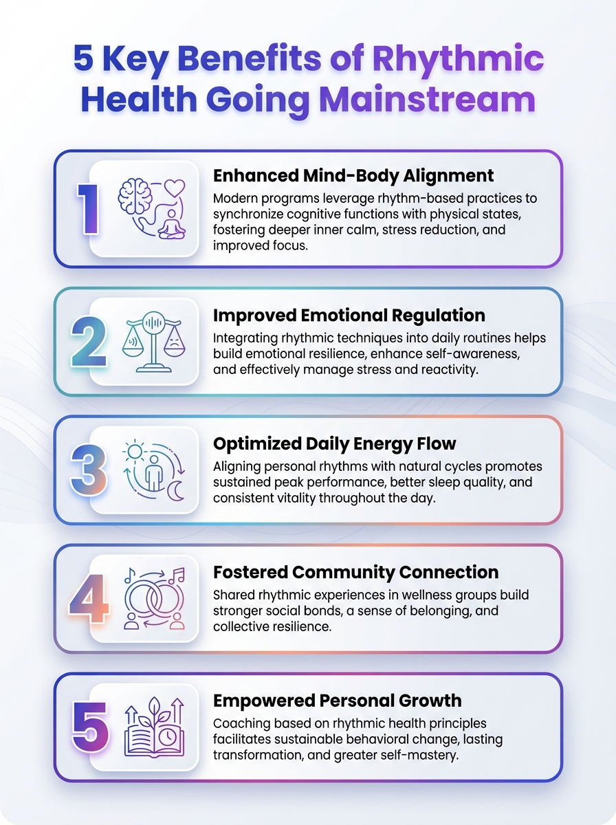 Infographic: 5 key benefits of rhythmic health and traditional healing systems go mainstream.