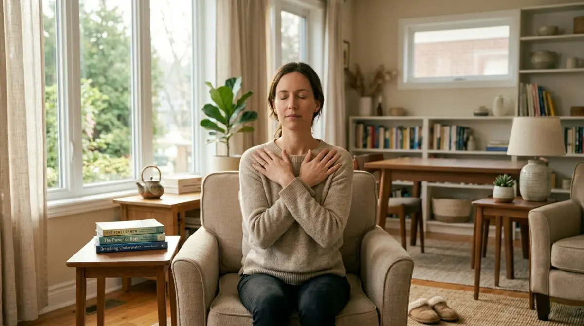 butterfly hug somatic exercise bilateral stimulation PTSD self-soothing