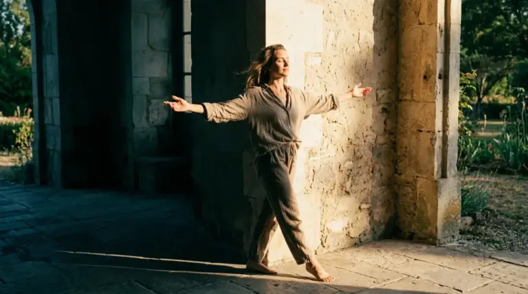 A woman walking out after doing the shadow work after narcissistic abuse.