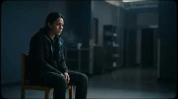 A person sitting in a dorsal vagal freeze symptom state.
