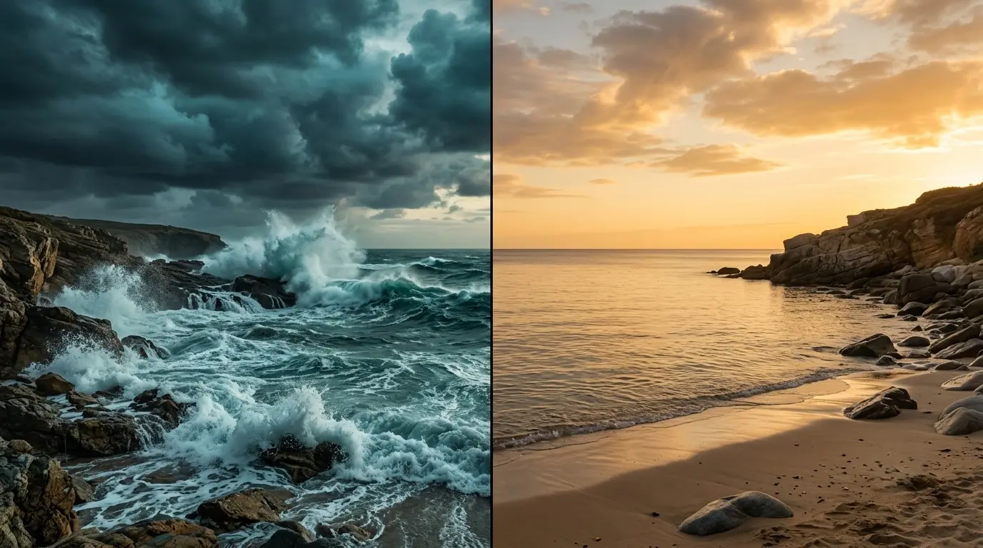 A comparison of the storm and the sun shine