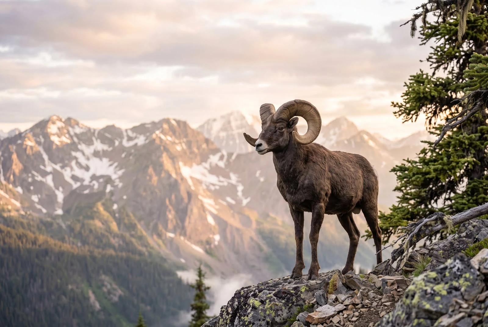 Ram spirit animal in a mountain