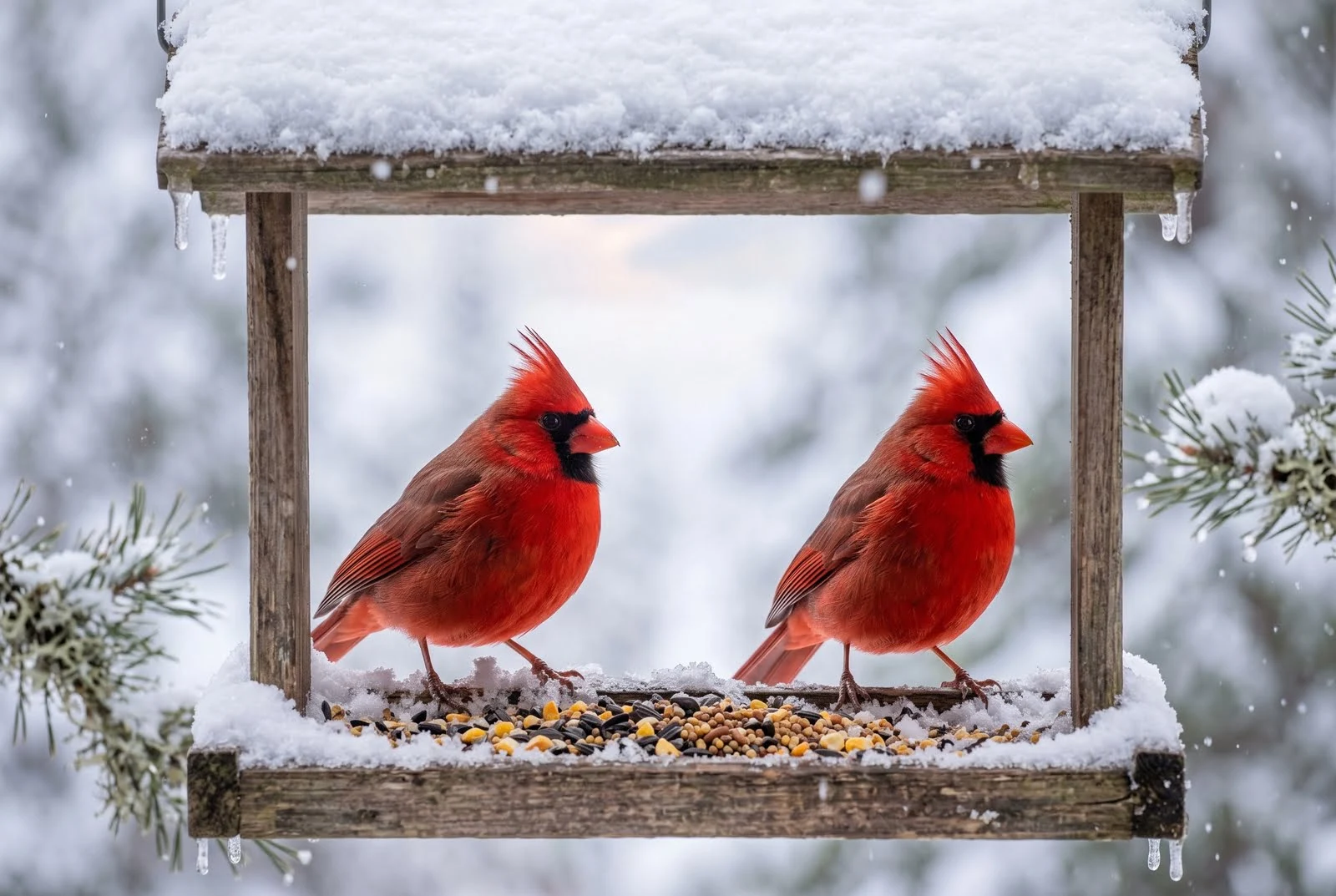 red cardinal meaning sitting on bird feeder
